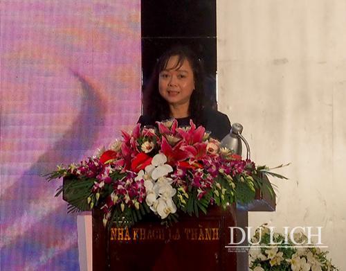 Phó Tổng cục trưởng Tổng cục Du lịch Nguyễn Thị Thanh Hương phát biểu tại Lễ phát động Chương trình kích cầu du lịch vùng Tây Bắc